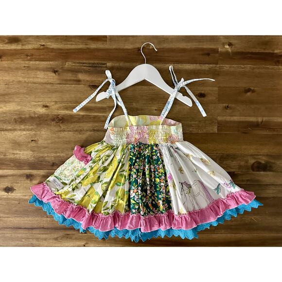 NEW SweetHoney Sleeveless Floral Ruffle Lace Ride Along Quirky Tunic Top 5 - Picture 4 of 7